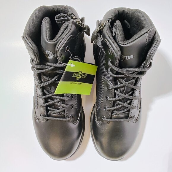 Interceptor Men's 8.5 Guard Zippered Soft Toe Tactical Black Boots NWT - Picture 10 of 16